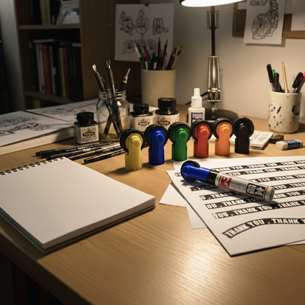 マジックインキ極太用 ローラースタンプヘッド「THANK YOU.」(凸)