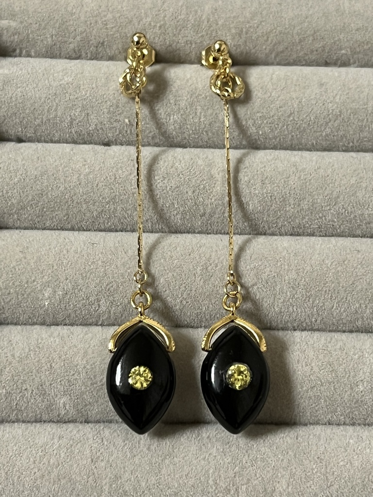 天然石 燭台切イメージピアス