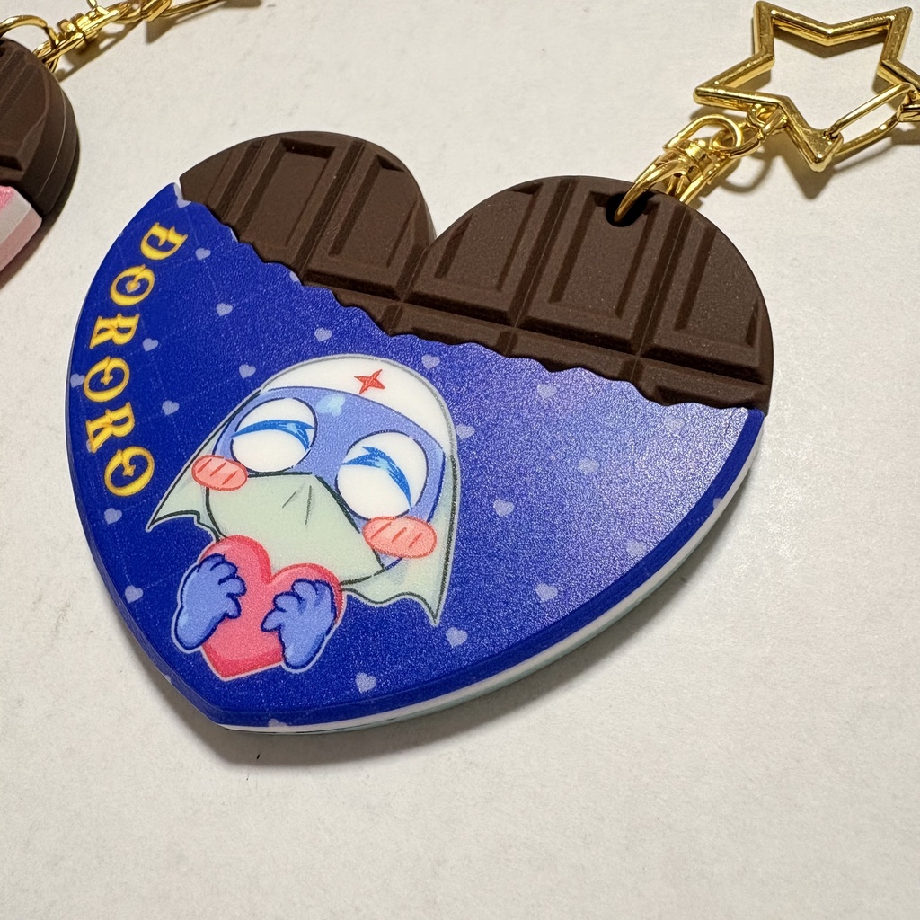 ハート型板チョコラバーキーホルダー