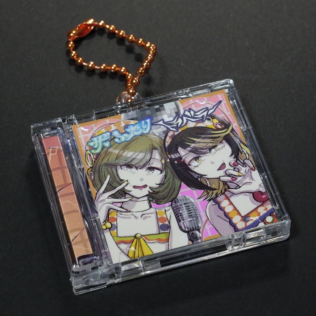①にちルカふたりトラベラー：CDジャケット風キーホルダー