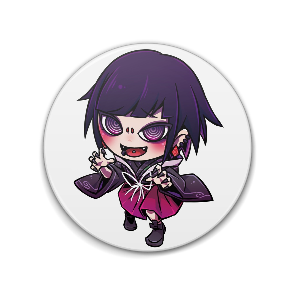 毒吐①缶バッチ (76mm)