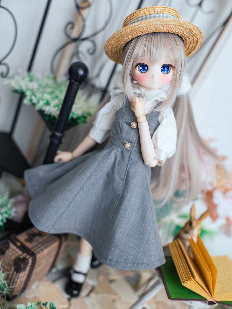 新作 カレンワンピースセット（color：グレーピンストライプ）