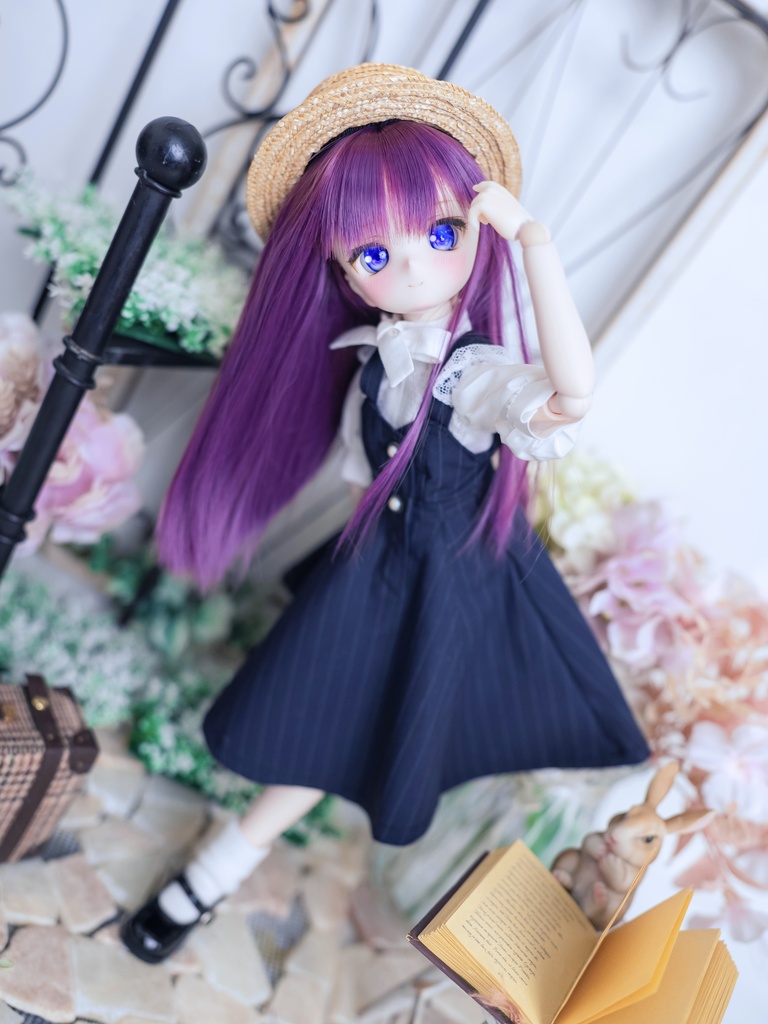 新作 カレンワンピースセット（黒ピンストライプ）