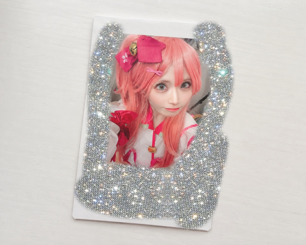落書きチェキ(さくらみこ巫女衣装コスプレ)