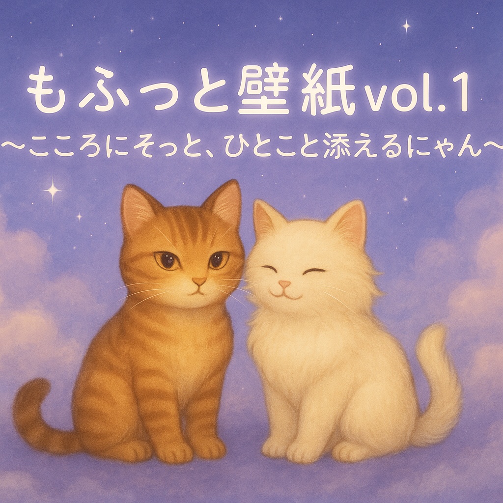 【無料５枚セット】もふっと壁紙vol.1 〜こころにそっと、ひとこと添えるにゃん〜