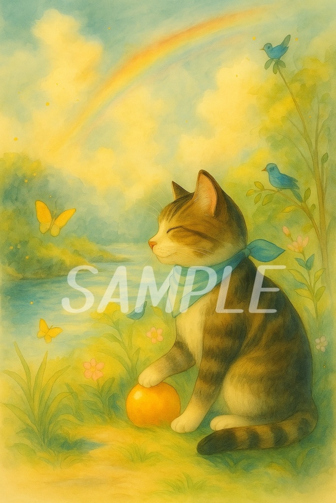 もふっと言霊 vol.3~ゆるっと流れて、にゃんとでもなるにゃん~【壁紙4枚セット】