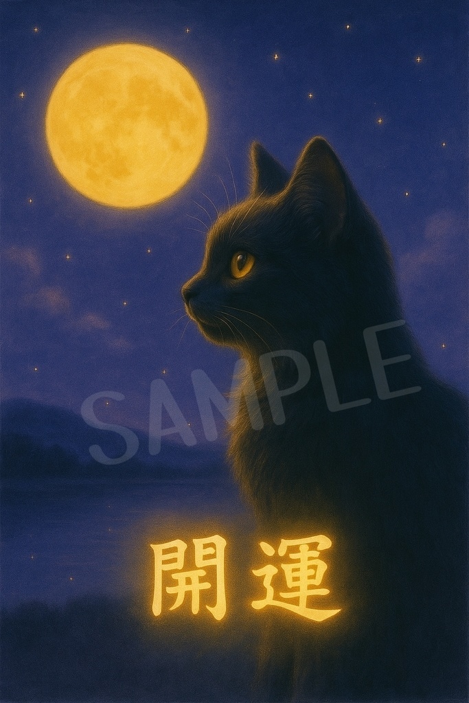 もふっと言霊 vol.6 〜黒猫の開運魔法セットにゃん〜(8枚セット)