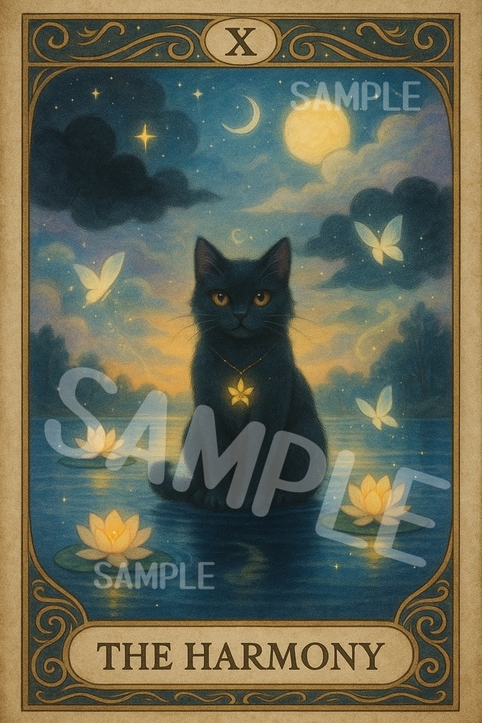 黒猫タロット風壁紙セット【全11枚】ハロウィンにも🎃