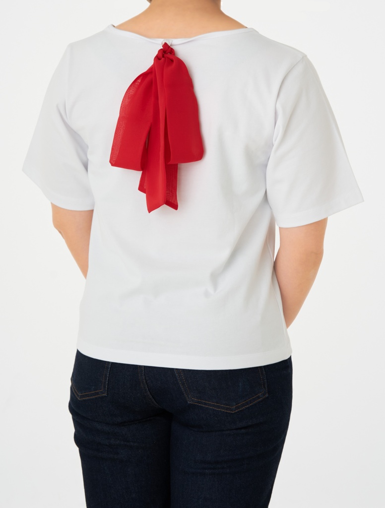 【全10色】推しカラーTシャツ(バックリボン) Lサイズ