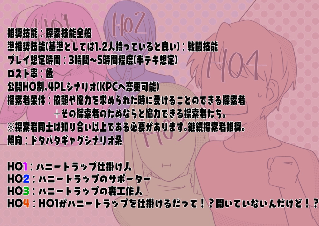 CoC6版シナリオ「ハニトラベリサド」