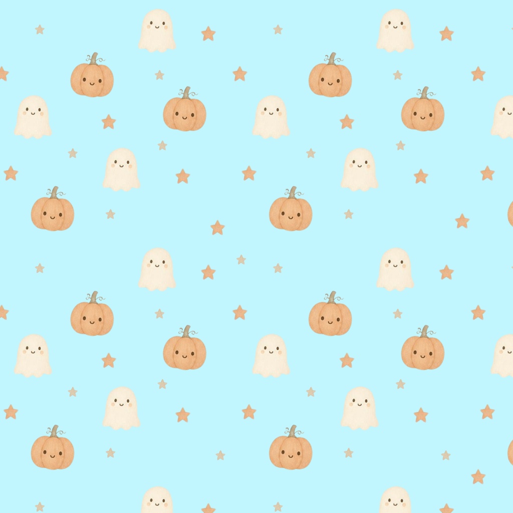 ハロウィン デジタルペーパー 7種セット｜かぼちゃとおばけのかわいいシームレスパターン