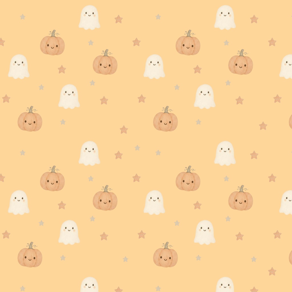 ハロウィン デジタルペーパー 7種セット|かぼちゃとおばけのかわいいシームレスパターン