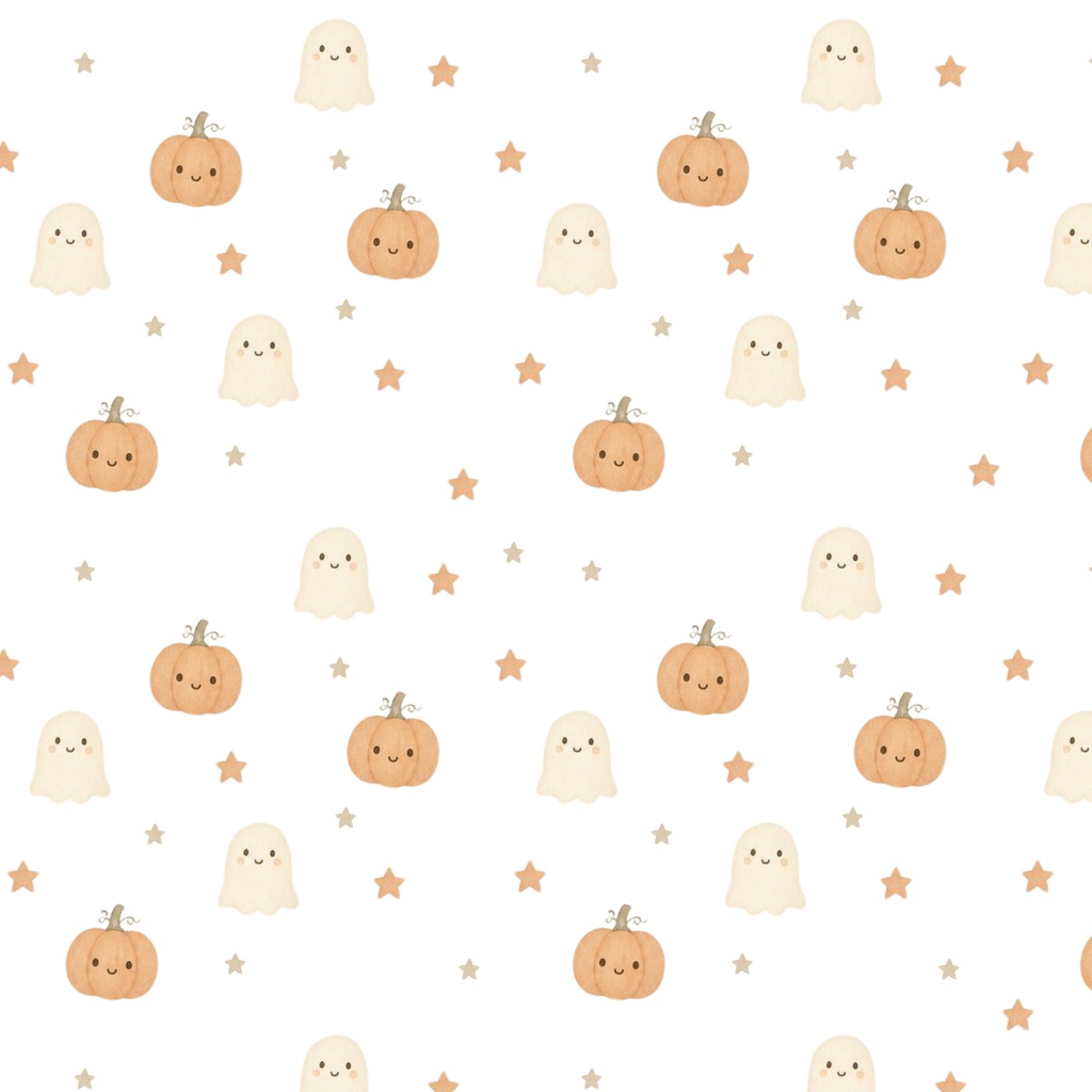 ハロウィン デジタルペーパー 7種セット|かぼちゃとおばけのかわいいシームレスパターン