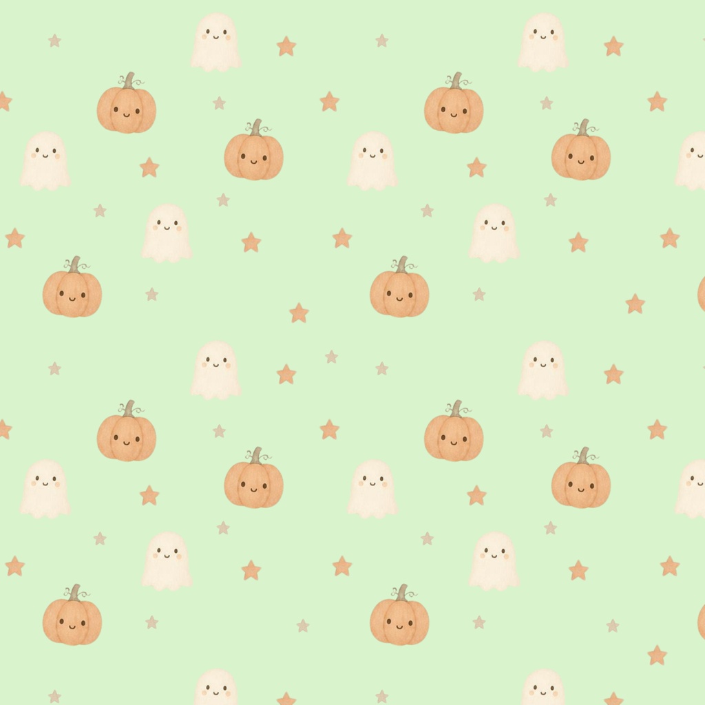 ハロウィン デジタルペーパー 7種セット|かぼちゃとおばけのかわいいシームレスパターン