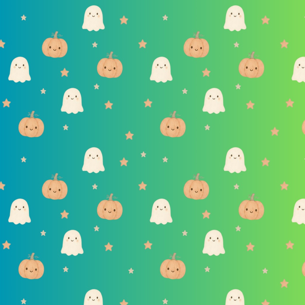 ハロウィン デジタルペーパー 7種セット|かぼちゃとおばけのかわいいシームレスパターン