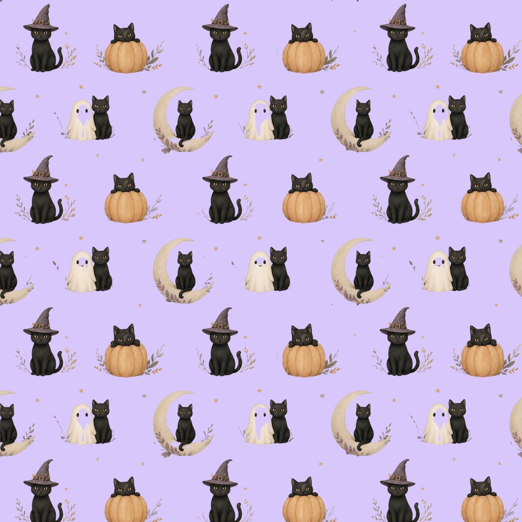 黒猫とハロウィンモチーフ