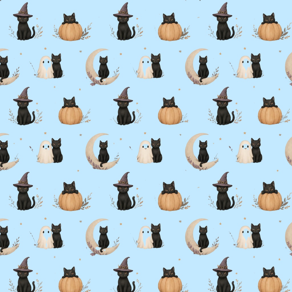 黒猫とハロウィンモチーフ