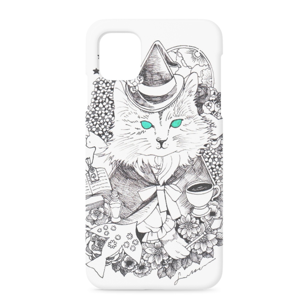 iPhoneケース魔法使いの猫