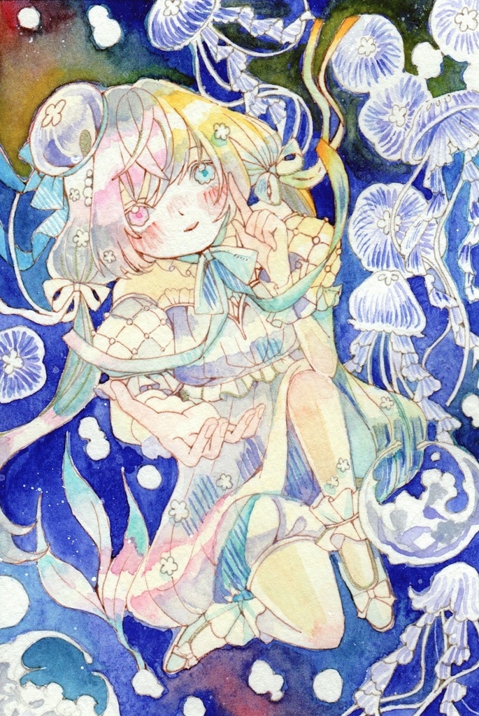 原画「泡沫クラゲ」