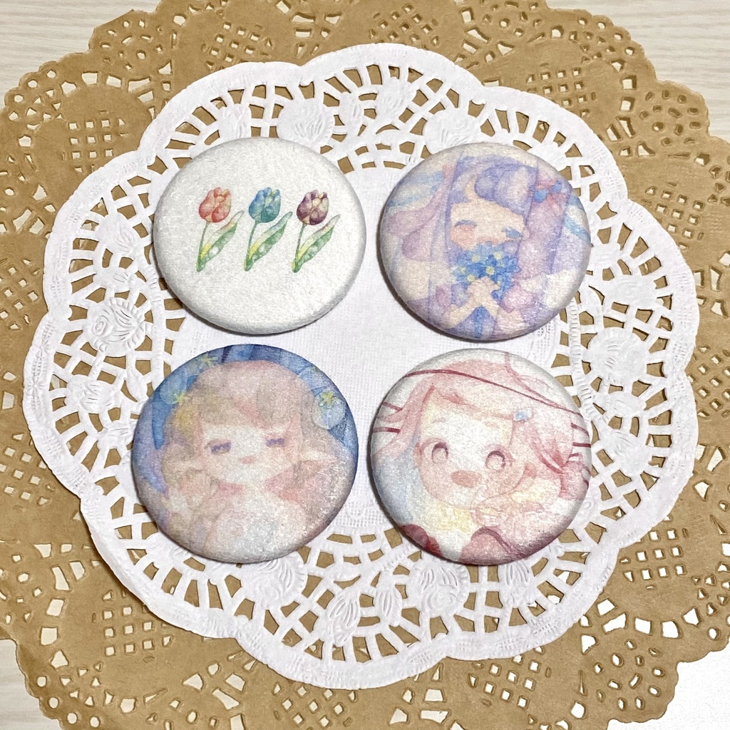 ふわふわ缶バッジ