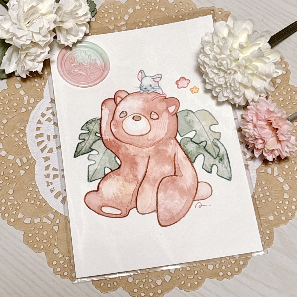 フレームレス原画「なかよしおふたりさん」