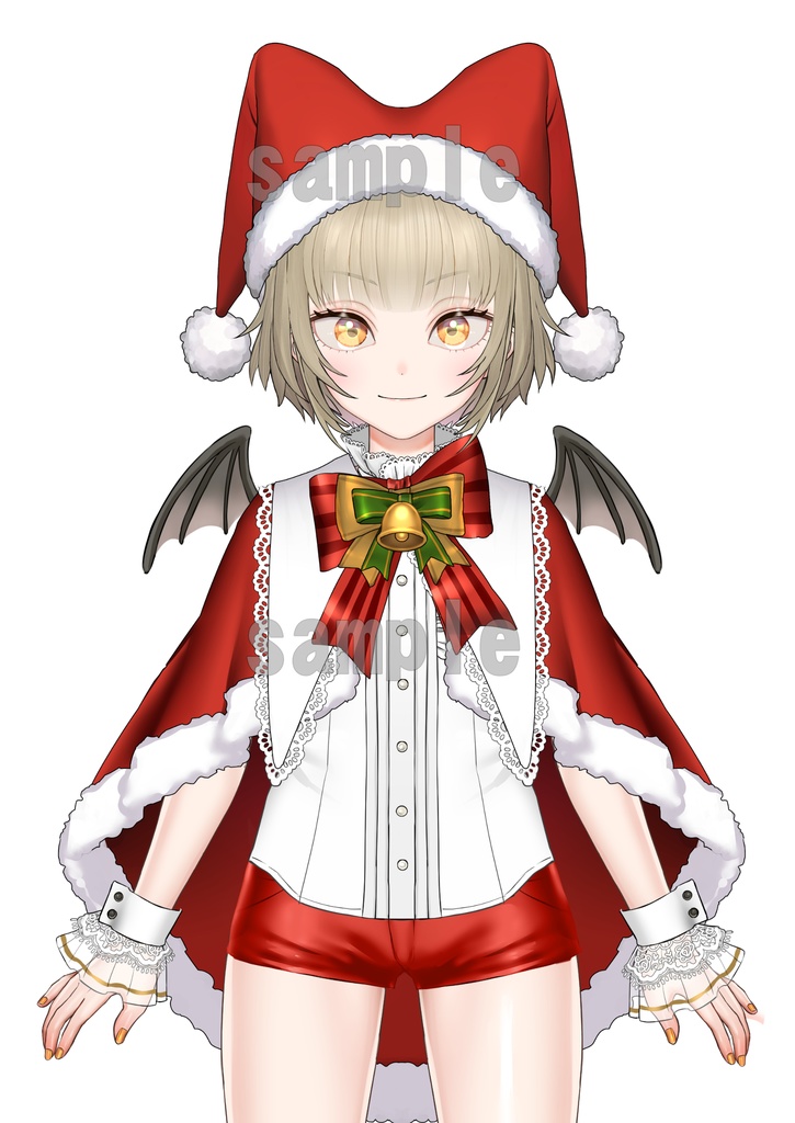 【クリスマス】帽子&ケープ2種類セット+リボン【live2d素材】