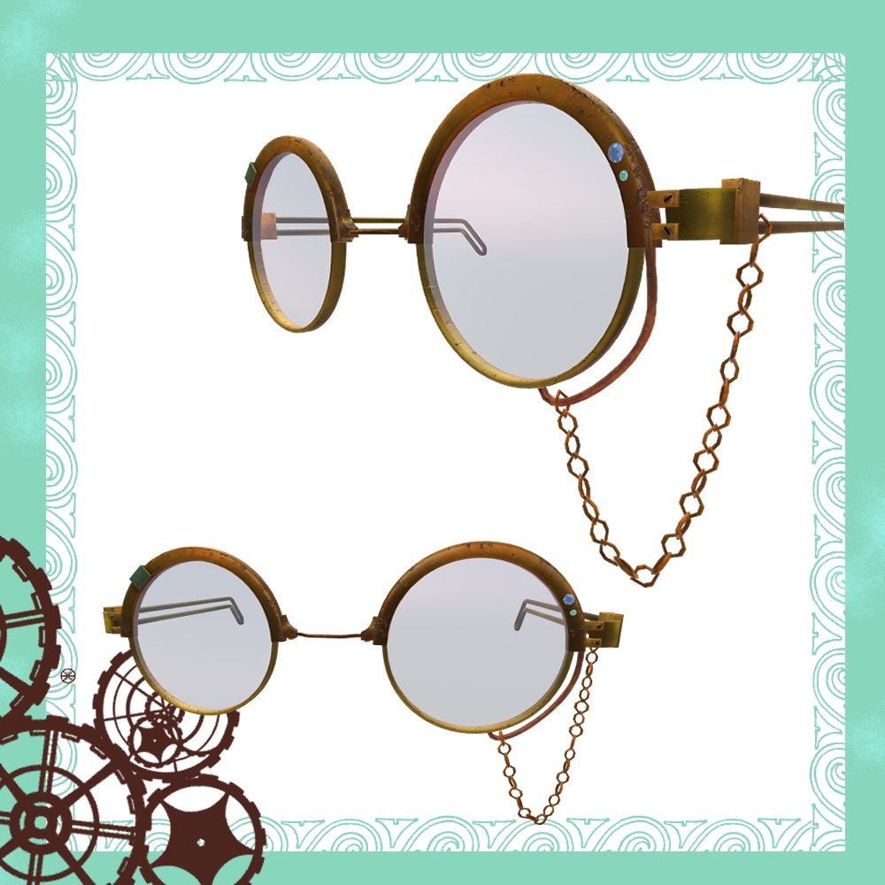 【SALE! ~5/17 550→450円】【モノクル可化】パイプ式眼鏡 Pipe Glasses