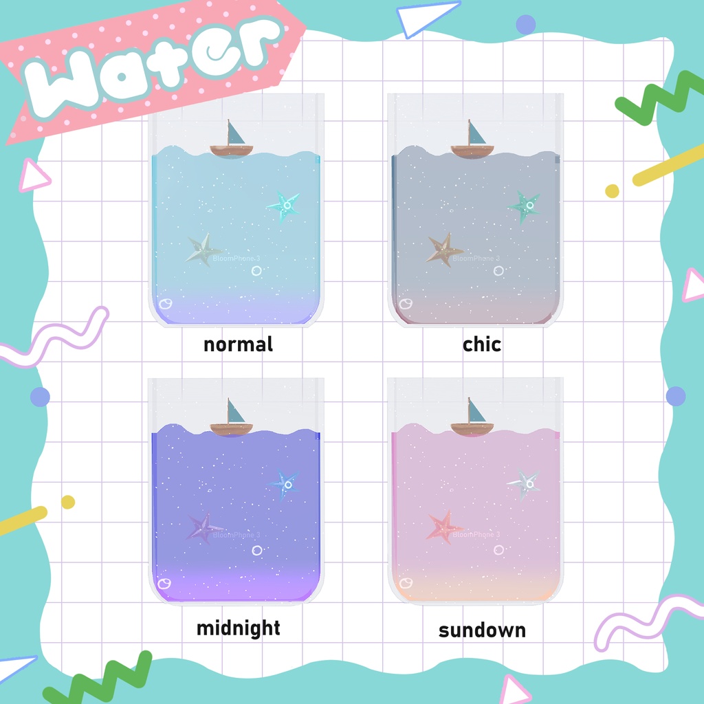 【チャーム無料】動く!光る! Liquid Seaside case + うきわチャーム【BloomPhone 3対応】