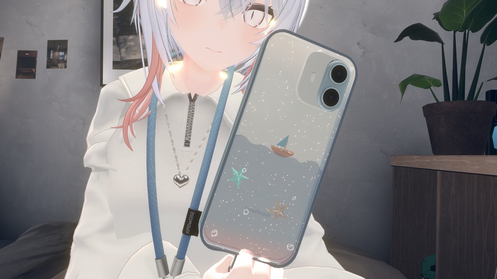 【チャーム無料】動く!光る! Liquid Seaside case + うきわチャーム【BloomPhone 3対応】