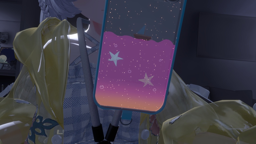 【チャーム無料】動く!光る! Liquid Seaside case + うきわチャーム【BloomPhone 3対応】
