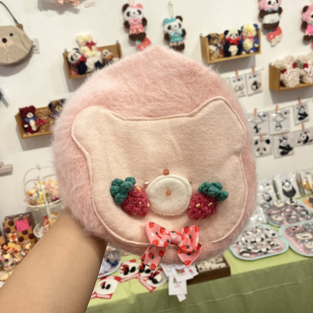 すとろべあ〜ちゃんベレー帽ふわふわピンク