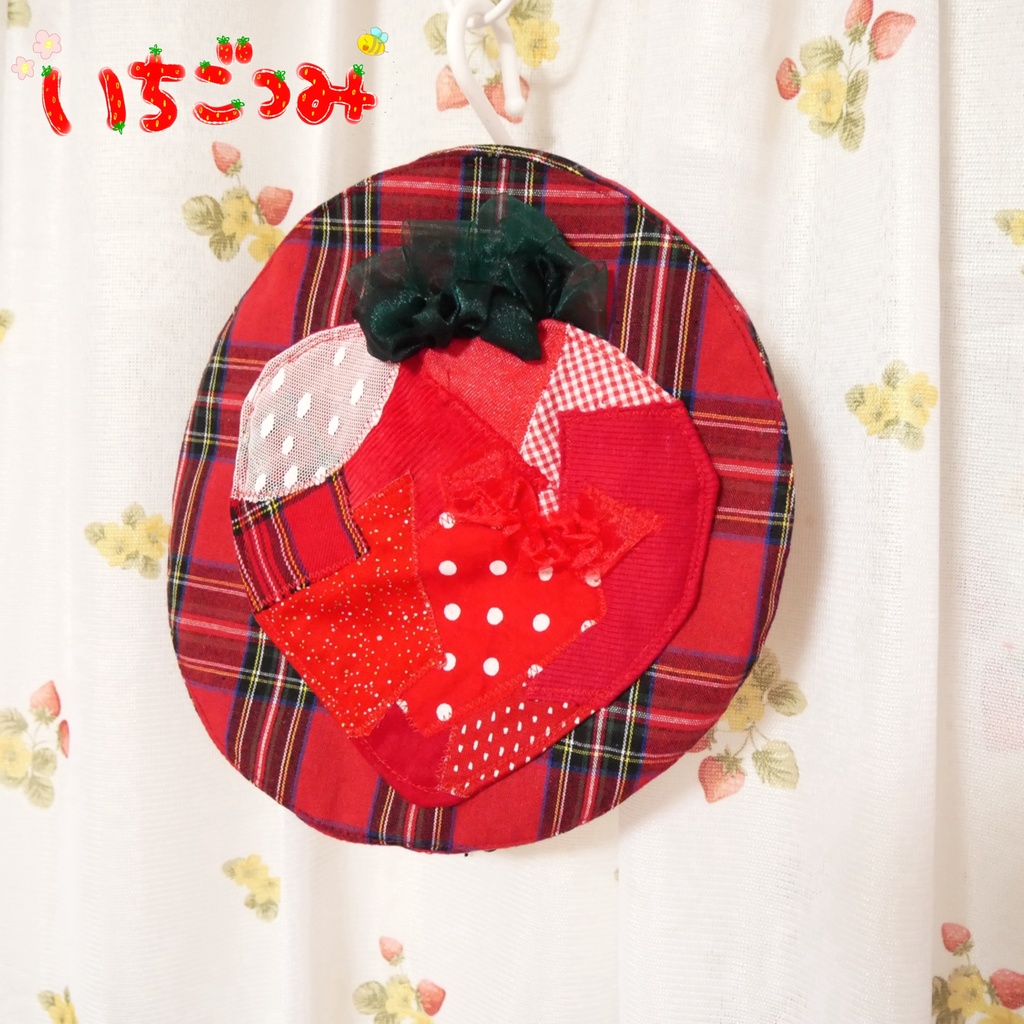 コラージュベレー帽赤チェック