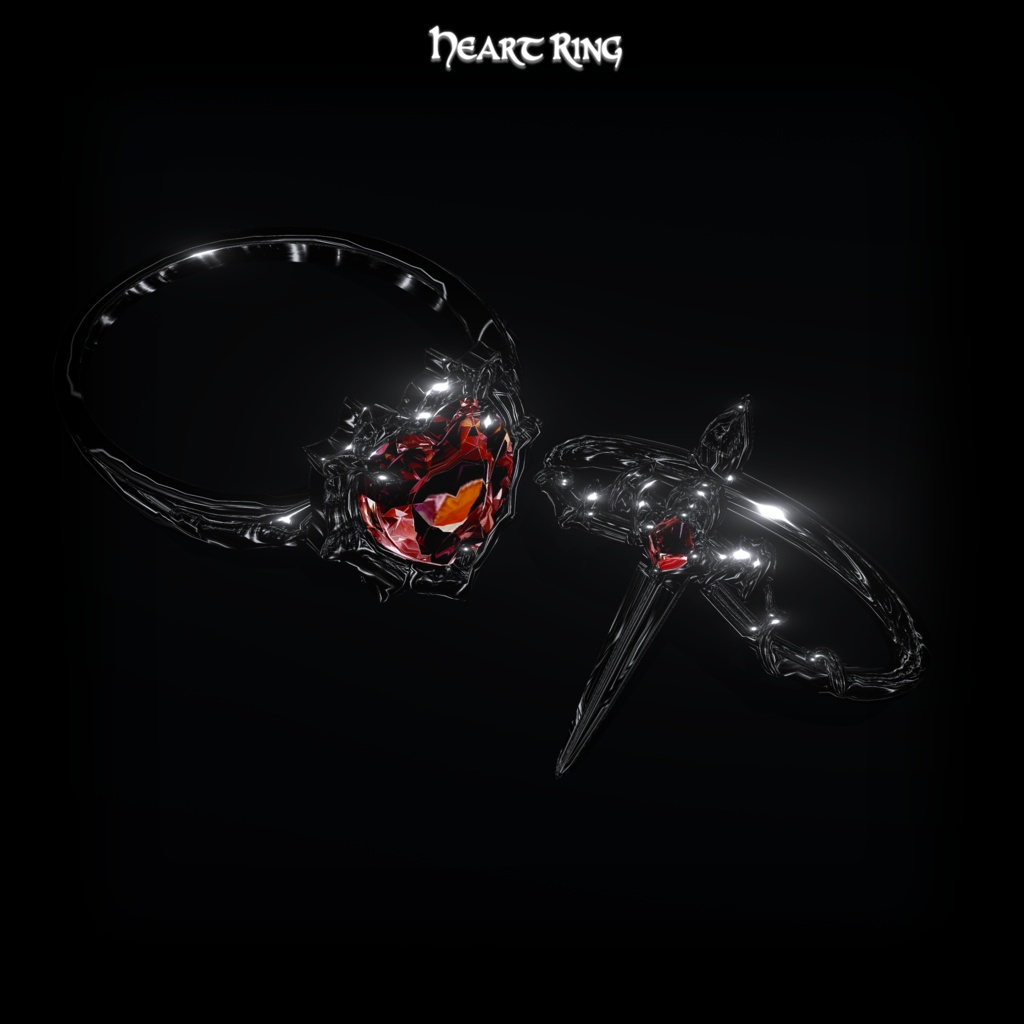 【26アバター対応】 🖤Heart ring set🖤