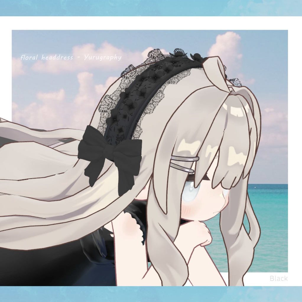 フローラルヘッドドレス-紫陽花-【VRChat想定】