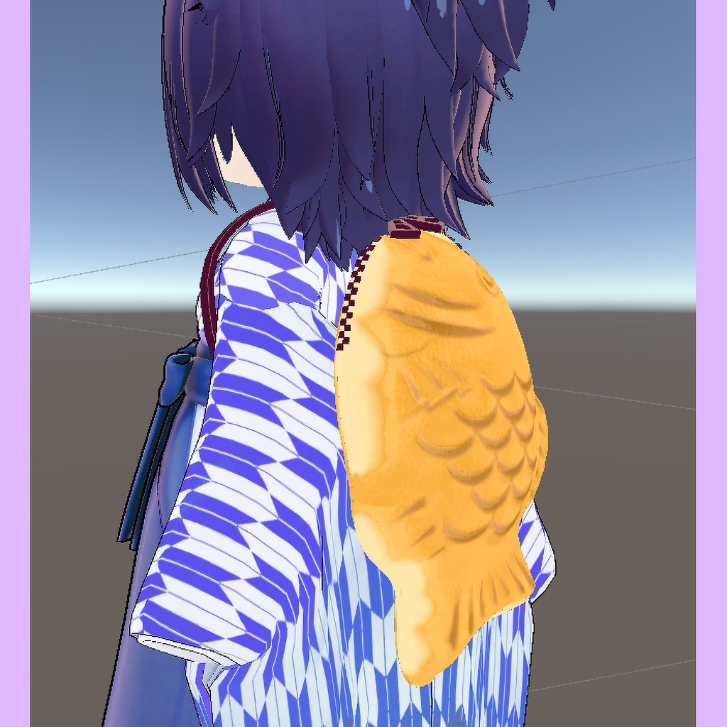 【VRChat】たい焼きリュック【アニメーション付き】【肩紐調節可】