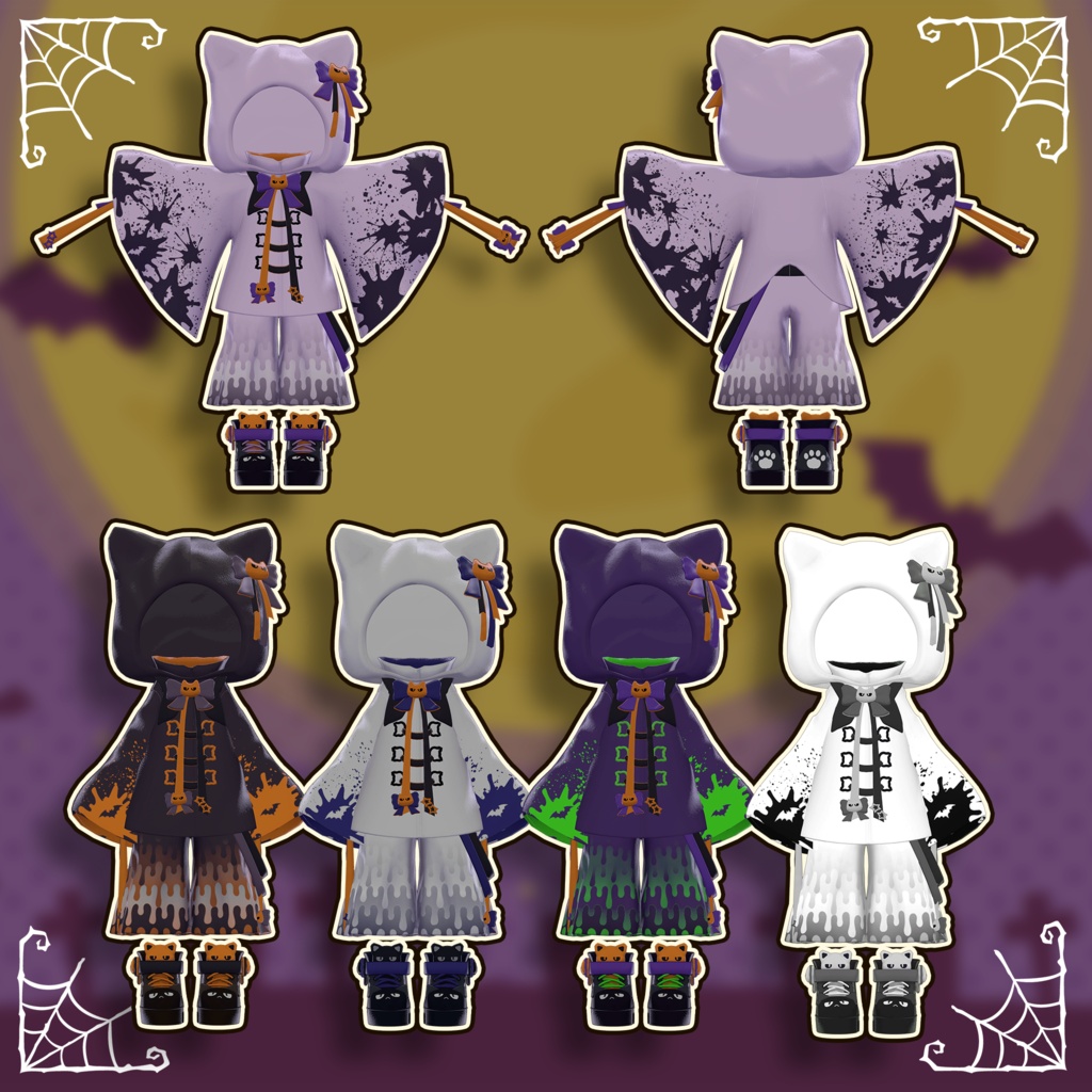 【セール中!】ハロウィンねこおばけ【まめふれんず・アズキ(えも研素体)】