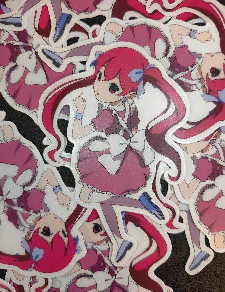 ピンクメイドステッカー