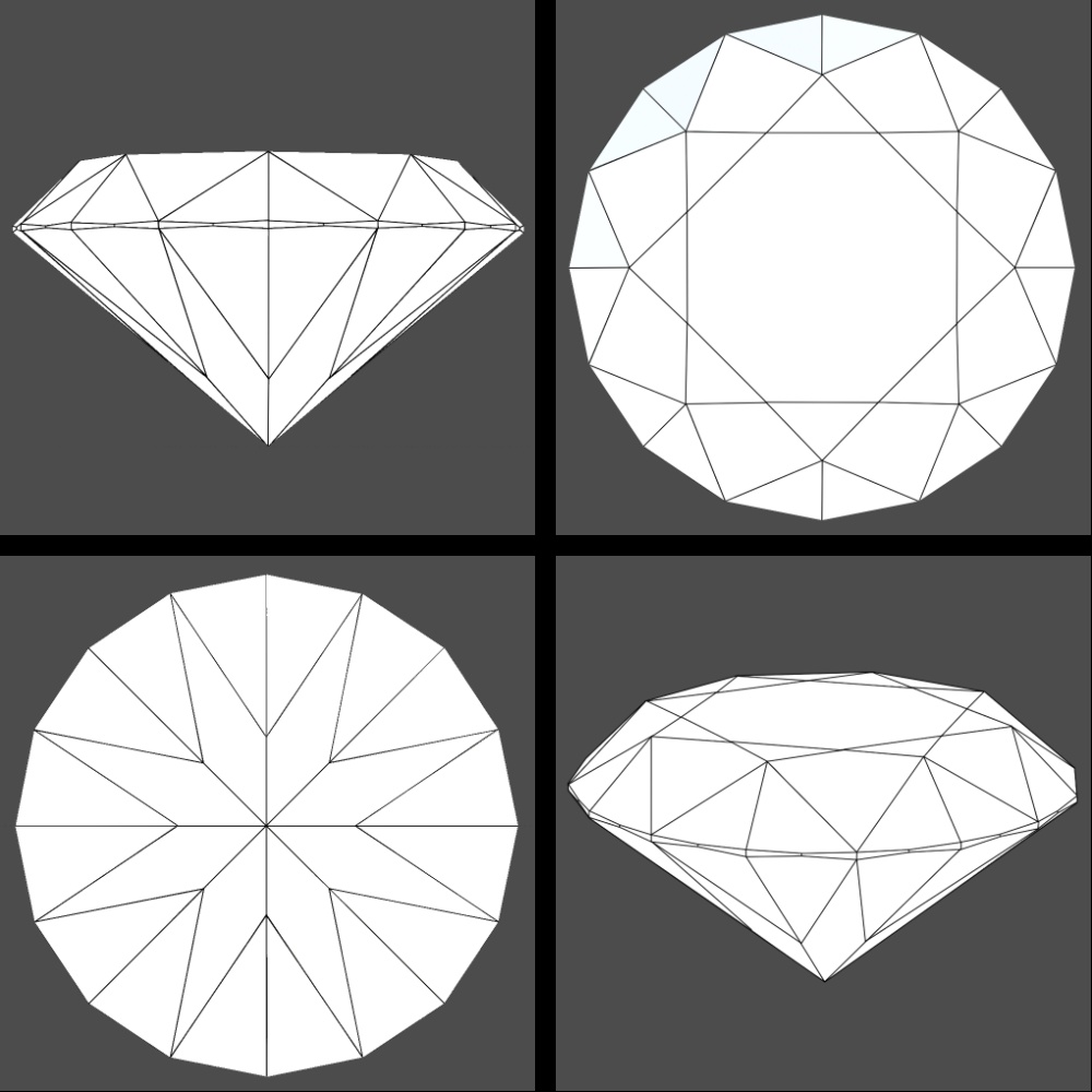 【再配布可能】3D宝石(Round Brilliant Cut)58set【VRChat想定】