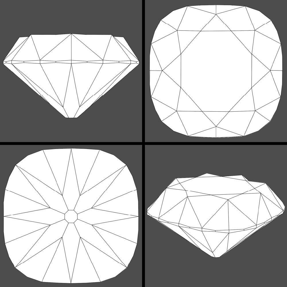 【再配布可能】Cushion Cut 58set【3D宝石】