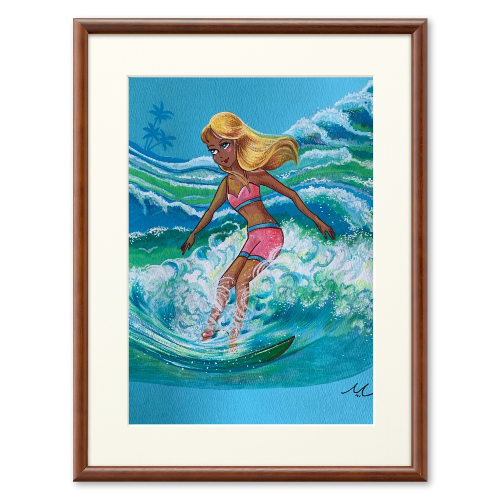 【複製画（プリモアート）】サーファーガール　Miジンコ
