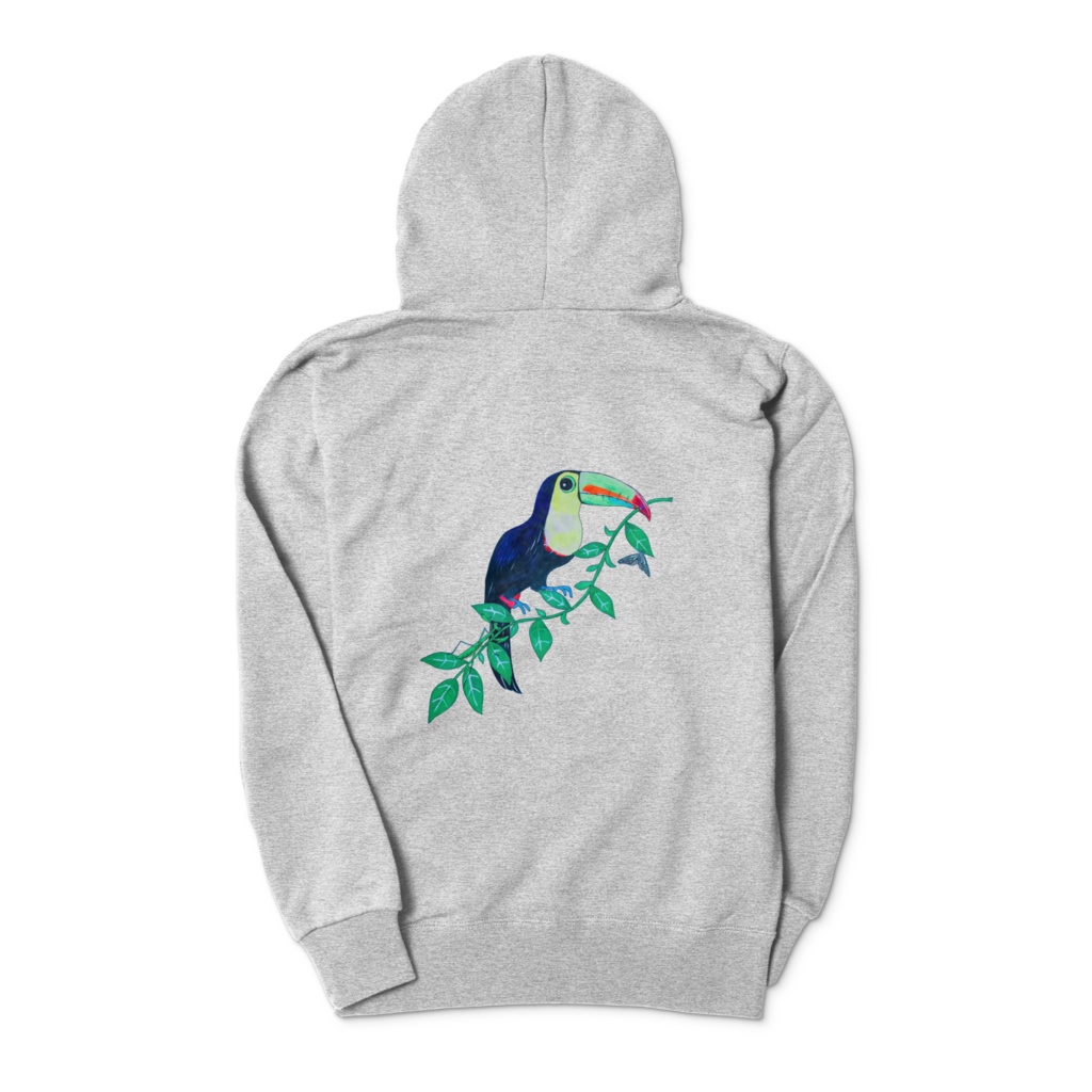 南米のカラフルな鳥『美しいオオハシ』のジップパーカー