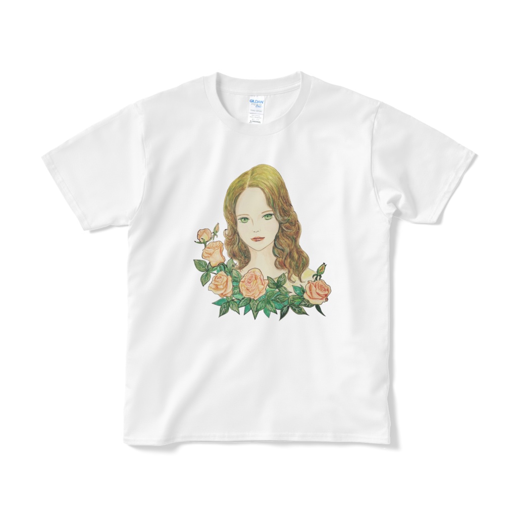 【Tシャツ】薔薇と女性