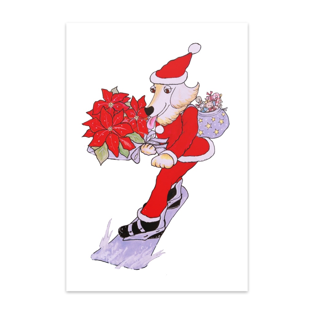 【ポストカード】犬のサンタさん