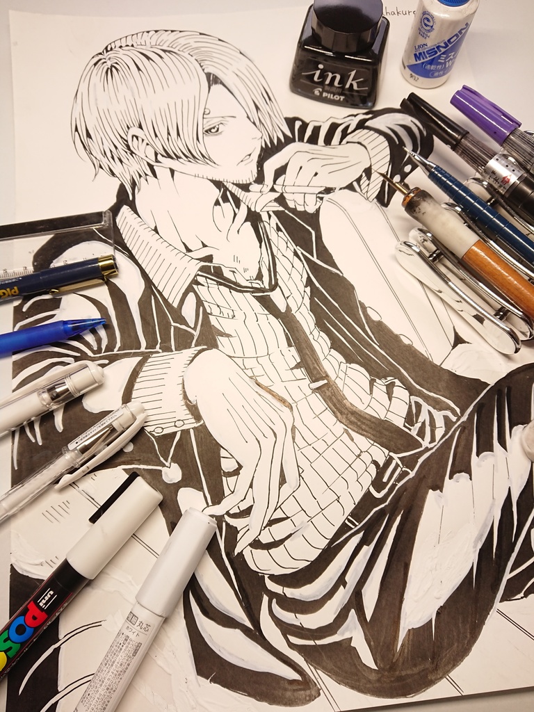 サンジ ワンピース Sanji One Piece 線画 手描き生原稿 先着順 Zahakuro Shop ザハクロ ショップ Booth サンジ ワンピース Sanji One Piece 線画 手描き生原稿 先着順 Zahakuro Shop ザハクロ ショップ Booth