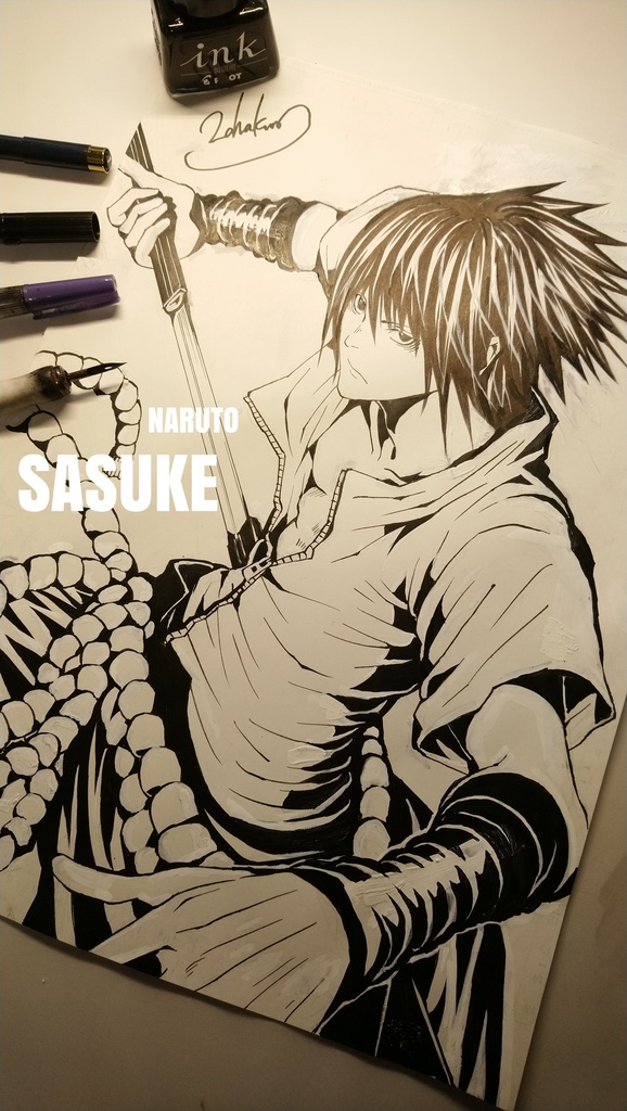 うちはサスケ ナルト 手描き生原稿 先着順 Sasuke Naruto Zahakuro Shop ザハクロ ショップ Booth