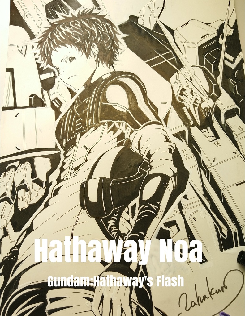 ハサウェイ ノア 機動戦士ガンダム 閃光のハサウェイ 手描き生原稿 先着順 Hathaway Noa Gundam Hathaway S Flash Zahakuro Shop ザハクロ ショップ Booth