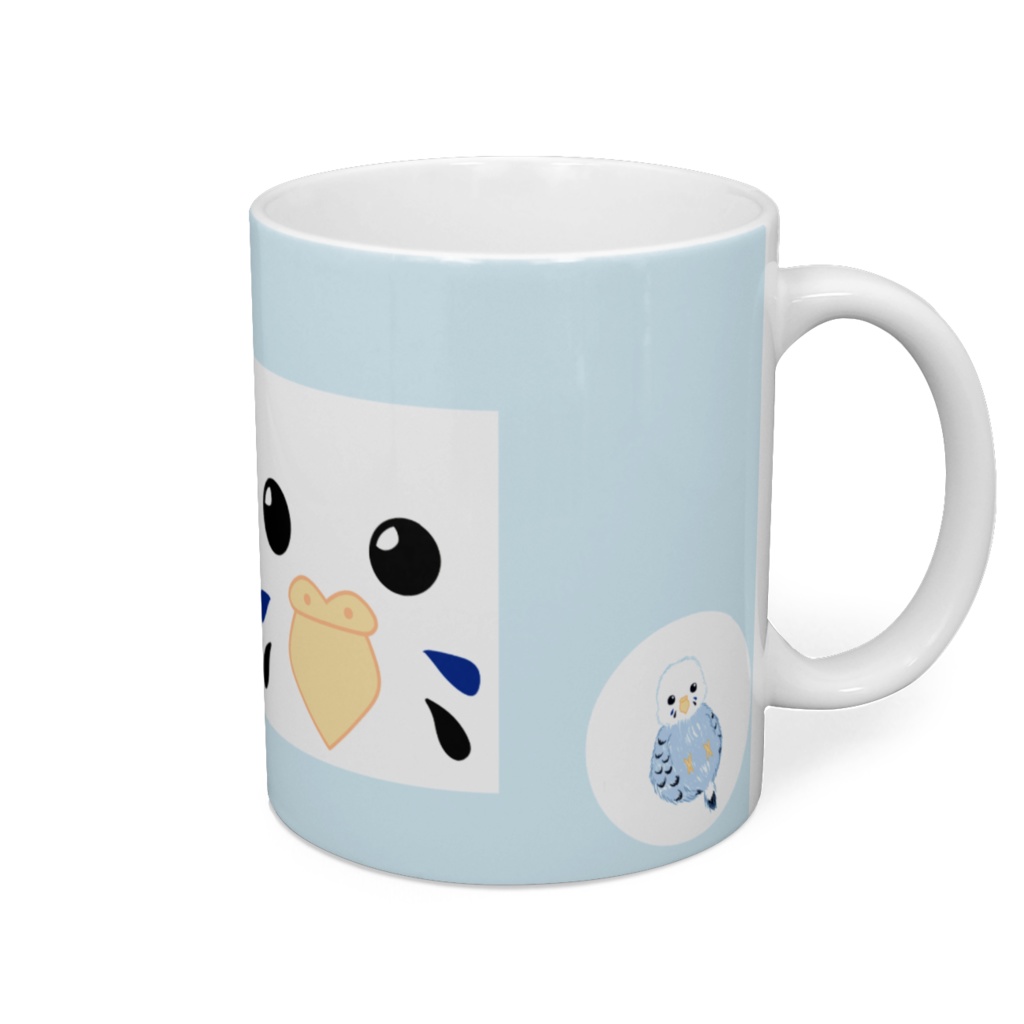 ひっくり返りセキセイインコ のマグカップ