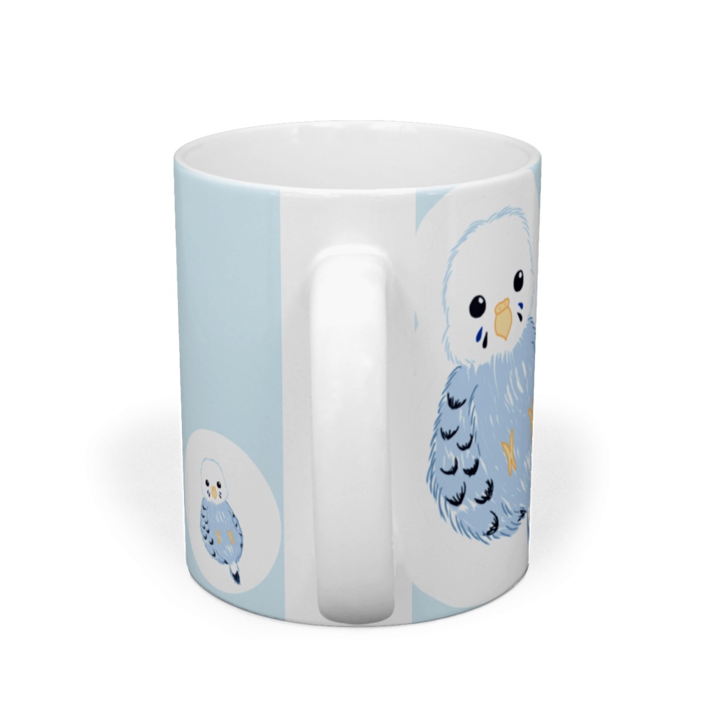 ひっくり返りセキセイインコ のマグカップ