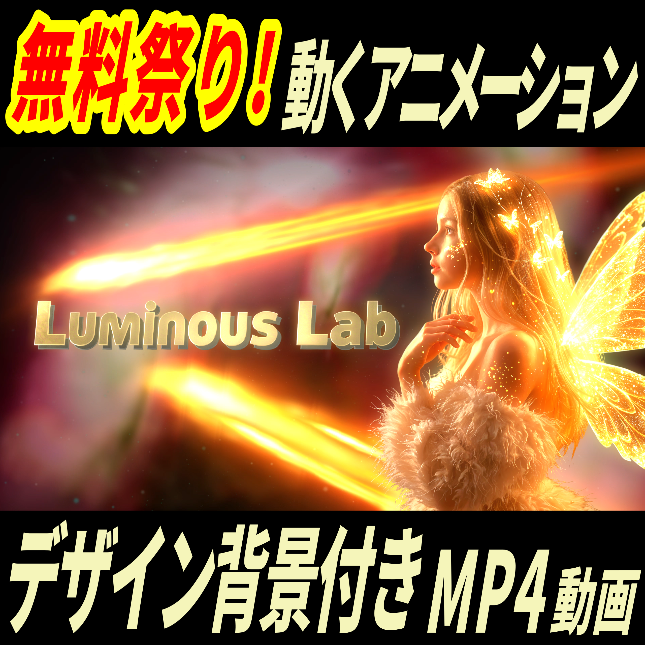 【無料】銀河を駆ける光の軌跡 動くアニメーション｜No0019｜デザイン背景付き MP4動画