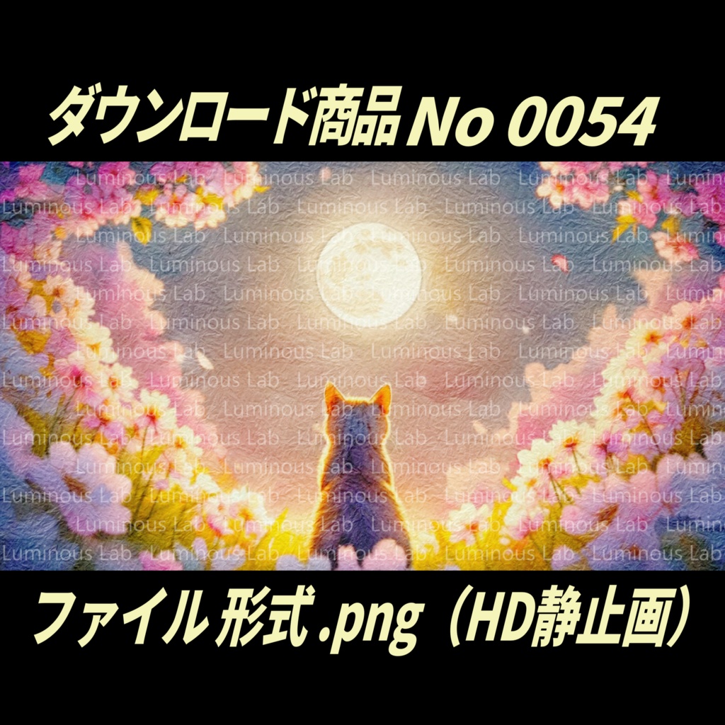 【猫と月】 画用紙バージョンNo0054|背景画像・背景デザイン(PNG)